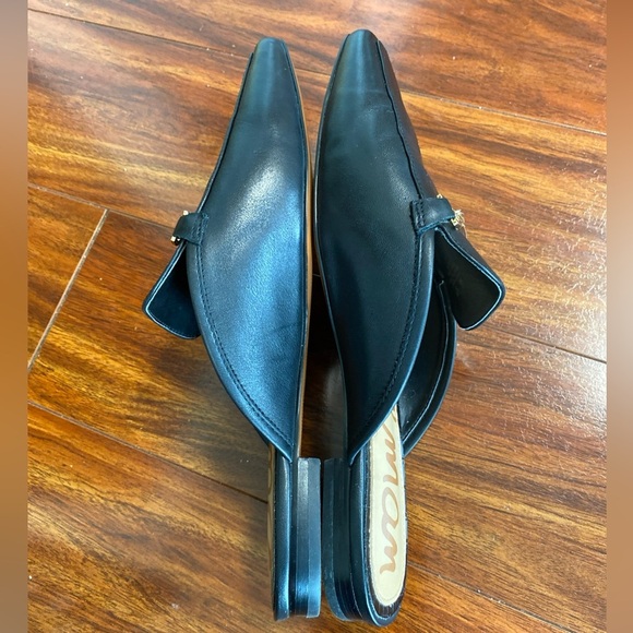 Sam Edelman Evelan Black Leather Chain Square-Toe Loafer Mule, Size 9M (V-8) - Picture 5 of 7